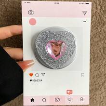 Rhinestone & Crystal Heart Shaped Minimalist Magsafe Magnetic Phone Holder, Extendable & Foldable, Strong Suction Cup, For Women - Multicolor - View 7