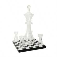 Connoisseur Creations Glass Chess Decanter And Rook Glasses With Chessboard Base - 1 - View 7
