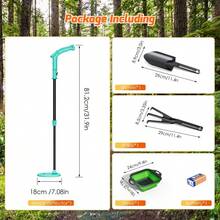 Metal Detector, Lightweight & Adjustable Height Metal Detector With Waterproof Coil, Shovel And Rake, Sound Indication & LCD Display Gold Detector For Detecting Coins, Gold - Mint Green - View 7