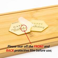 6个六边形生日快乐亚克力纸杯蛋糕装饰插牌 - 彩色 - 查看 10