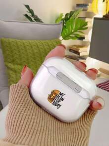 The Ins Style With Creative Hamburger Plan Pattern Apple Wireless Bluetooth Earphone Protective Cover Is Suitable For Airpods Pro 3/Pro/Pro2/Pro3 /1/2/3/ 4 Transparent TPU Material Soft Shell Earphone Cover