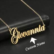 Customized Name Necklace, Personalized Handwritten Letter Pendant, Stainless Steel Material, Men's Chain Necklace, Valentine's Day Gift, Mother's Day Gift, Easter Gift - Multicolor 2 - View 3