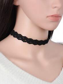 1pc Women's Retro Gothic Rose Flower Choker Necklace Collar - Multicolor - View 4