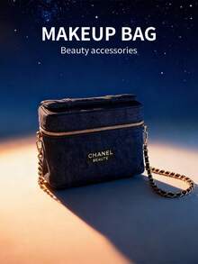 CHANEL Elegant And Versatile Makeup Bag, Shoulder Bag, Jewelry Box And Storage Box, Suitable For Casual Daily Use, Perfect Christmas Gift For Women - Blue - View 8