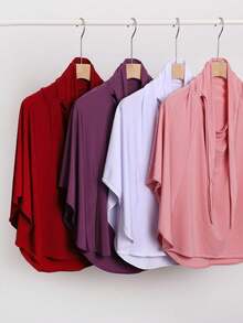 1pc Women's Convenient Tie-Up Muslim Hijab Prayer Jilbab Face Cover Underscarf, Dual-Use For Daily Wear Hijab Outfit - Multicolor - View 6