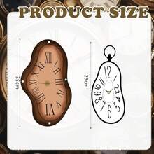 Soulchen 20 Pcs Wonderland Tea Party Decoration Hanging Banner Wonderland Abstract Distorted Clock Garland Decoration Background For Birthday Baby Shower Party Supplies - MàuH - Xem 2