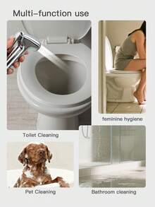 ABS Handheld Bidet Sprayer, Toilet Shower Head, Water-Saving Bathroom Shower Head - Silver - View 8