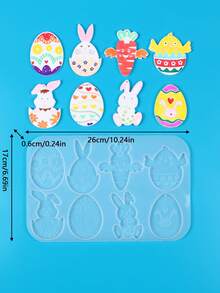 1/2pcs Easter DIY Hatching Bunny Egg Chocolate Silicone Mold, Festival Decoration Pendant Resin Mold, Full-Panel Easter Egg Bunny Silicone Mold For Pendants And Decorations - White - View 2