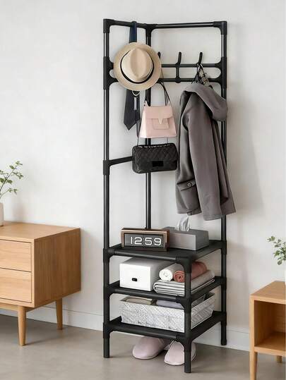 Appendiabiti/organizzatore per cappelli indipendente | Consigliato per l'uso domestico - stile moderno minimalista, adatto per l'ingresso/camera da letto di un appartamento, materiale metallico resistente, classifica e conserva scarpe e borse - piano di lavoro salvaspazio.