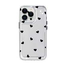 Stylish Minimalist Black Heart Pattern Phone Case Compatible With IPhone 17 16 15 14 13 12 11 Pro Max 16e XS XR X 8 7 Plus 12 13 Mini SE2 SE3, Precision-Cut High-Transparency Shockproof Protective Cover - Multicolor - View 8