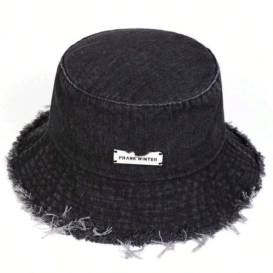 1Piece Men PRANK Vintage Holes Bucket Hat Outdoor Sunscreen Leisure Hat Spring Autumn Travel Tourism Beach Vacation - 藍色 - 查看 1