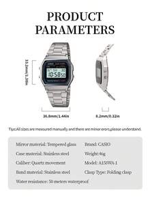 Casio Men's Classic Design Electronic Watch With Adjustable Buckle - Grey - View 6