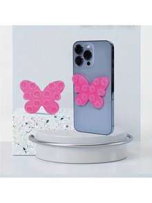 1 pieza Soporte de teléfono con ventosa de silicona con forma de mariposa de doble cara, lavable, antideslizante y fijo, compatible con iPhone, teléfonos Android, regalo para cumpleaños, familia y amigos - Multicolor - Ver 6