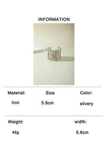 1件极简半圆形镂空几何C形金属手镯，珠宝礼品，适合派对和宴会场合 - 彩色 - 查看 12