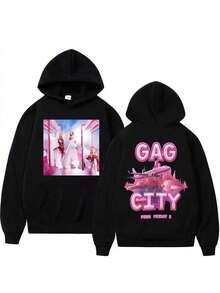 Rapper Nickis Minajs Pink Friday 2 Graphic Hoodie Men Women  Aesthetics Hooded Sweatshirts Fashion Hip Hop Oversized Puls Sweatshirts For Women Hoodies For Men Black Hoodie For Women Men's Hoodie Sweatshirts For Men - Black - View 5