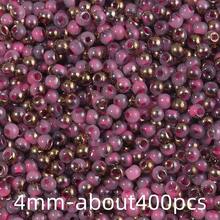 30g 4mm Glass Seed Beads For DIY Jewelry Making, Vibrant Assorted Colors Loose Spacer Beads For Bracelets, Necklaces, Earrings Crafting About 400pcs - Half Gold Plating - View 22