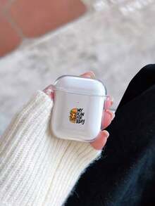 The Ins Style With Creative Hamburger Plan Pattern Apple Wireless Bluetooth Earphone Protective Cover Is Suitable For Airpods Pro 3/Pro/Pro2/Pro3 /1/2/3/ 4 Transparent TPU Material Soft Shell Earphone Cover