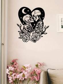 1pc Gothic Style Skull Metal Wall Decor, Suitable For Bedroom, Living Room, Entryway