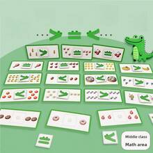 1 Conjunto Brinquedo de Papel Comparação de Tamanho de Cálculo Ordenação Treinamento de Pensamento de Desenvolvimento Jogo de Matemática Crocodilo Faminto - Multicolorido - Visão 2