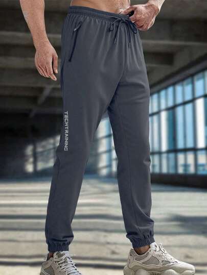 1 pieza Pantalones deportivos tipo jogger para hombre, adecuados para primavera y verano