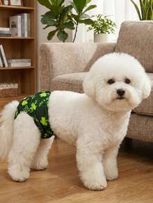 1件装三叶草印花狗狗尿布，可水洗，有小号/中号/大号可选，可重复使用，适合高温环境或幼犬。（圣帕特里克节特惠） - 彩色 - 查看 3