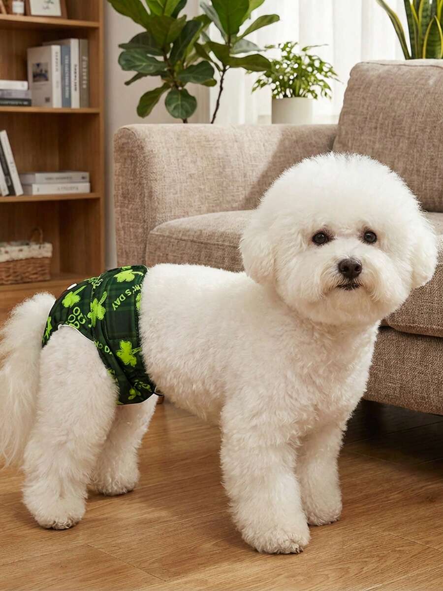 1pc Washable Reusable Dog Diaper (Fashion Pattern) - Female Dog Diaper, Dog Diaper - Multicolor - View 1