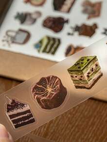 1 Roll Cute Cat & Dessert Themed PET Decorative Tape, Suitable For Scrapbooking, Diary, Photo Album, Craft DIY - Multicolor - View 5