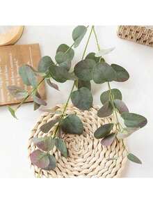 Bộ 1/3 lá bạch đàn giả Silver Dollar | Cành dài 26 inch, có kết cấu sống động như thật, thích hợp cho lễ tốt nghiệp, trang trí sinh nhật, trang trí sân vườn ngày Valentine, v.v. - Nhiều màu - Xem 7