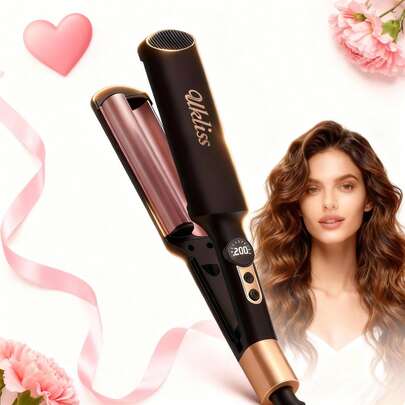  UKLISS Mini Dual Barrel Hair Waver Locktång För Alla hjärtans dag-presenter, 0,4" Keramisk Crimper För Hem & Resor, Kompakt Dubbelspännings Locktång Med 5 Justerbara Värmeinställningar