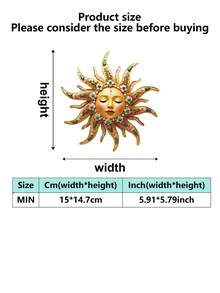 1 chiếc mặt trời trang trí bằng kim loại treo tường, thích hợp trang trí trong nhà và ngoài trời, ban công, vườn, sân, hàng rào, cửa hàng hoa, quán trà, v.v. Một vật trang trí nhà độc đáo, trang trí Ramadan, món quà tân gia/lễ hội hoàn hảo. - Nhiều màu - Xem 12