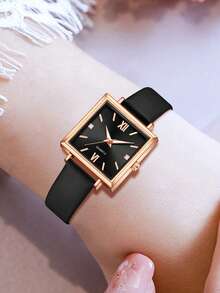 6件套，女士手表，奢华复古优雅简约方形表壳石英表，极简手链，手表手链套装，适合日常佩戴、聚会或度假，生日或情人节礼物，Y2K派对礼服节日礼物 - 彩色 - 查看 5