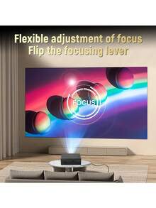 Portable Mini Mobile Phone Projector 100-Inch Large Screen 1080P HD Movie Projector Built-In Speaker | Compatible With IPhone Android Smartphones Tablets Laptops TV Sticks USB Drives | Trapezoidal Alignment Quick Focus Remote/Button Control LCD Display Compact Home Theater Outdoor Projector - Black - View 8