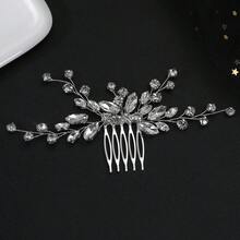 1pc Bridal Alloy Rhinestone Hair Comb, Suitable For Wedding, Party, Gathering