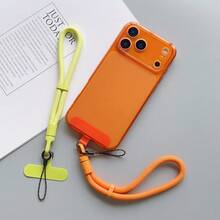 Sangle de poignet ajustable avec boucle, sangle de poignet minimaliste de couleur unie, cordon diagonal anti-perte unisexe, bracelet de poignet court et durable compatible avec Android et la plupart des smartphones, cadeau pour mère, famille, amis, enfants, anniversaire, chaîne de téléphone pour les fêtes - Multicolore - Voir 3