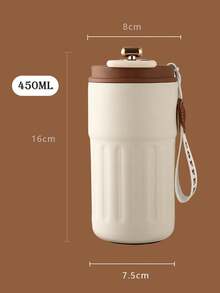 450ml Intelligent Temperature-Controlled Coffee Cup, With LED Touch Screen. Press The Cup Lid To Display The Temperature, Preventing Scalding Or Overly Cold Drinks. The Stainless Steel Is More Corrosion-Resistant And . It Is Suitable For Acidic Beverages Such As Coffee And Tea. It Supports Direct Drinking And Straw Drinking, Adaptable To Different Drinking Habits. - Multicolor - View 10