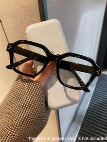 1 Pair Women's Leopard Print Bohemian Style PC (Polycarbonate) Square Oversized Transparent Glasses, Suitable For All Seasons, Everyday Wear, Transparent Glasses Accessory, Women's Exclusive - 黑色 - 查看 5