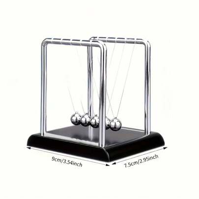 牛顿摆 - 不锈钢材质，复古设计 - 适用于物理实验室、课堂演示、家居装饰 - 牛顿运动定律教学工具 - 无需用电 - 是学生和教师的理想科学礼物，设计精美，品质上乘