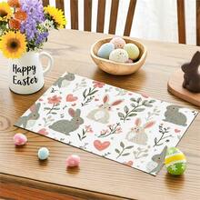 1/2/4/6/8/300 Pcs Luxury Placemat Set, Featuring Modern Minimalist Easter Bunny Pattern Design. Size: 12*18 Inches/30*45 Cm, Multiple Patterns Available, Suitable For Easter Dining And Home Decor. - Multicolor - View 10