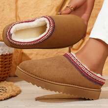 Womens Slippers Fall Winter Cotton Fuzzy Slippers Platform Slippers Mini Boots Braid Slippers Plush Fleece Lining Fuzzy Slippers Shoes Slippers Bedroom Slippers Indoor House - 駝色 - 查看 8