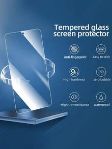 2pcs High Definition Screen Protector, Compatible With Samsung Galaxy A13/A14 5G/A23/A34/A54/A35/S23 FE/S24 FE/A16/A17/A07/A36/A56, Galaxy S21/S22/S23/S24 Ultra/S24FE/Galaxy S25 Ultra/S25, Anti-Scratch, Anti-Shock, Anti-Fingerprint, Smooth Rounded Edges - Clear - View 3