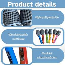 Microfone Inflável de Estrela do Rock - Guitarra Inflável Acessório de Foto, Adequado para Temas de Concerto, Despedidas de Solteiro, Várias Reuniões, Acessórios Infláveis para Festa, Suprimentos para Festa, Ideal para Reuniões em Grupo, Cor Aleatória - Instrumento Musical Inflável, Brinquedo Inusitado, Acessório de Foto para Festa, Adequado para Karaokê e Home KTV, Acessório de Microfone, Perfeito para Festas de Aniversário, Festas de Casamento, Ano Novo, Natal e Despedidas de Solteiro - Multicolorido - Visão 8