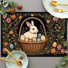 Bộ 100/2/4/6/8/300 tấm lót bàn ăn cao cấp, với thiết kế họa tiết thỏ Phục Sinh tối giản hiện đại. Kích thước: 30*45 cm, nhiều mẫu mã để lựa chọn, phù hợp cho bữa ăn Phục Sinh và trang trí nhà cửa. - Nhiều màu - Xem 10
