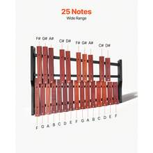 Glockenspiel Xylophone, 25 Notes, Wooden Professional Xylophone Percussion Instrument, With 4 Mallets, Carrying Bag, Beginner Glockenspiel Musical Instrument Kit For Adults And Kids Students - 25 Notes - View 2