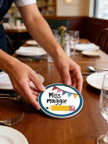 1pc Personalized Customized Teacher Coaster Gift, End Of Year Gift, Teacher Coaster, Personalized, Christmas Teacher Gift, Teacher Appreciation Gift