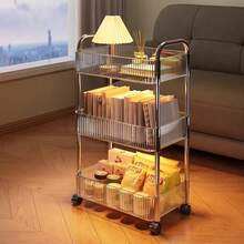 Rolador Organizador de 3 Camadas Acrílico Elegante - Móvel com Rodas para Quarto Ideal Presente Festivo - transparente - Visão 1