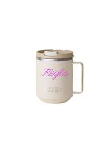 1pc 12oz Stainless Steel Vacuum Insulated Travel Mug With Handle, Double Wall Thermal Coffee Cup With Sliding Lid, Leak-Proof & Spill-Proof Milk/Coffee Cup, Large Capacity Drinkware For Home, School, Office, Camping - Multicolor - View 13