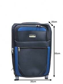 Fabric Travel Suitcase On Wheels - Black - View 9
