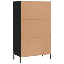 vidaXL Armoire à chaussures noir 60x35x105 cm en ingénierie - Noir - Voir 8