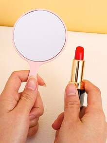 1pc/5pcs/10pcs/50pcs Handheld Compact Mirror, Portable For Makeup Touch-Ups, Travel Essential, Student Dorm Vanity Mirror,Giveaways,Travel,Cheap Stuff,Travel Essential - Pink - View 1