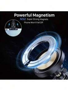 15W磁吸式无线车载充电器及手机支架，快速充电，兼容仪表盘/空调出风口安装，适用于 17/16/15/14/13/12系列免提车载系统